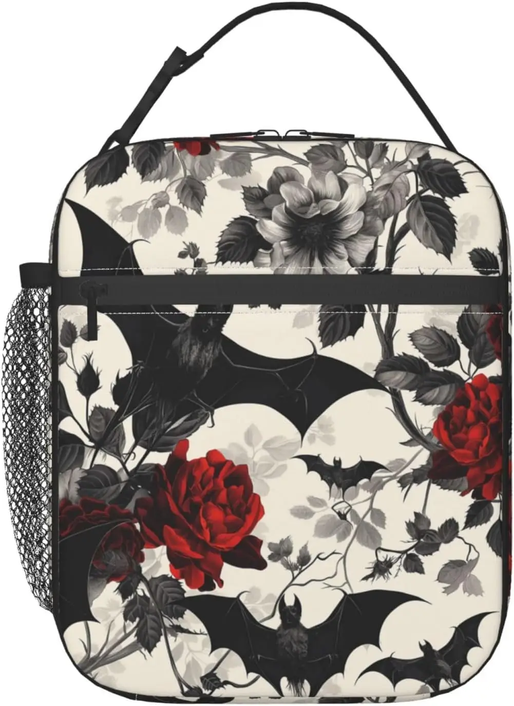 

Goth Lunch Box for Adults Women Girls Boys Kids Floral Lunch Box Insulated Cooler Reusable Lunch Bag Container Gifts for Work Of