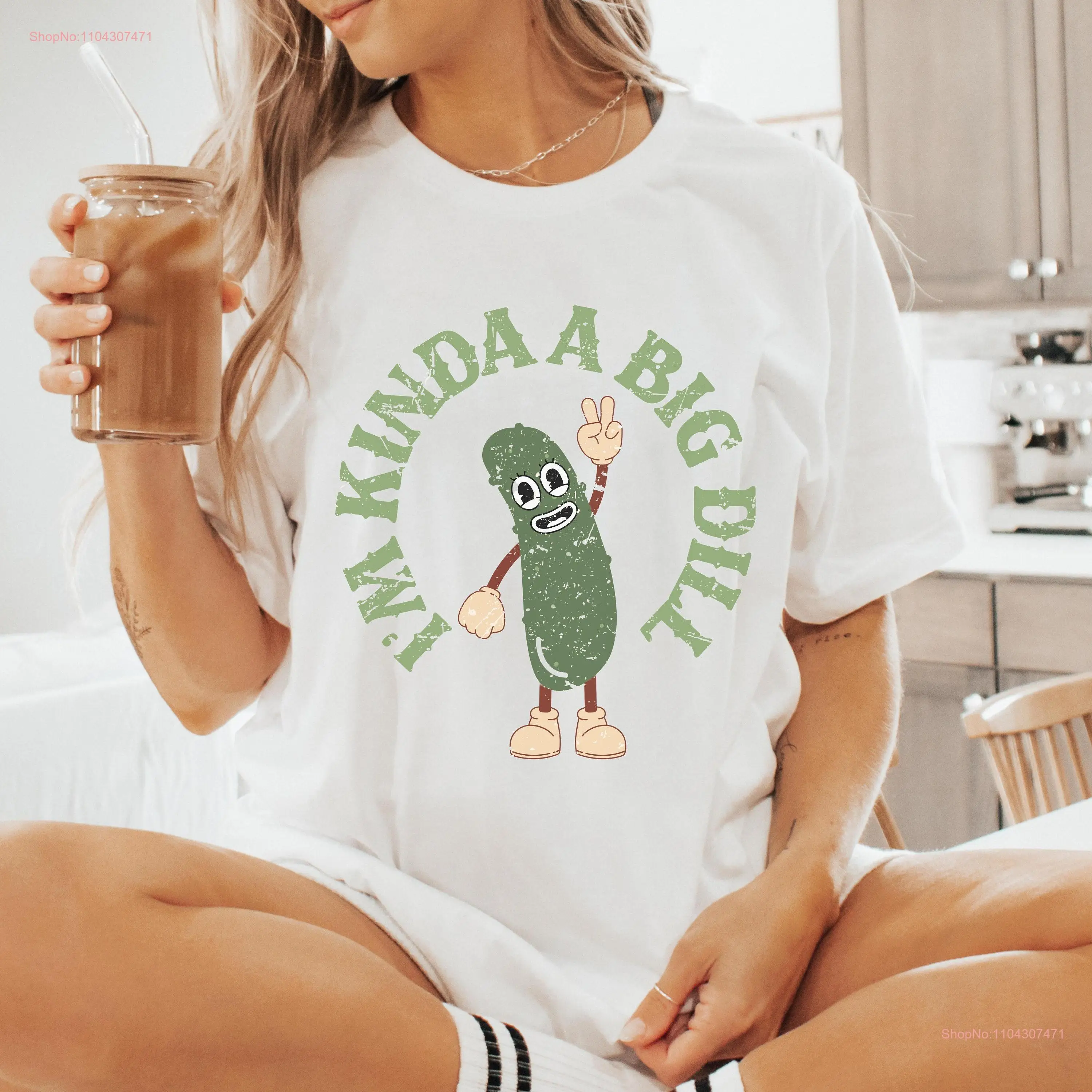 Retro Pickle T shirt Vintage Shirtn Shirtns 60's Crewneck for Kinda A Big Dill Funny Pickleball long or short sleeves