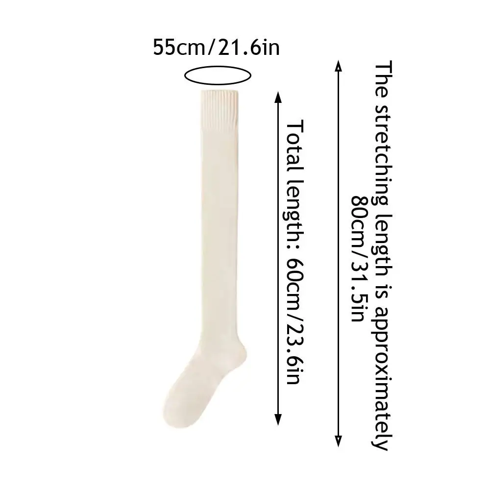 الشتاء المرأة فوق الركبة الجوارب الدافئة الفخذ العليا الجوارب سميكة الصوف مبطن عالية الخصر الجوارب زائد المخملية التمهيد الكفة تدفئة الساق