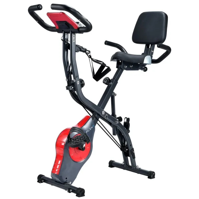 

Stationary Bike Foldable Spinning Bike Indoor Fitness Quiet Magnetic-controlled Backrest Pedal Family Bike