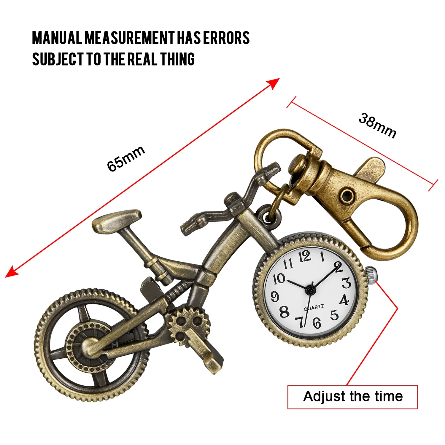 Personalized Creative Vintage Bicycle Design Keychain Watch For Children Accessory Chain Clock Pocket Watch