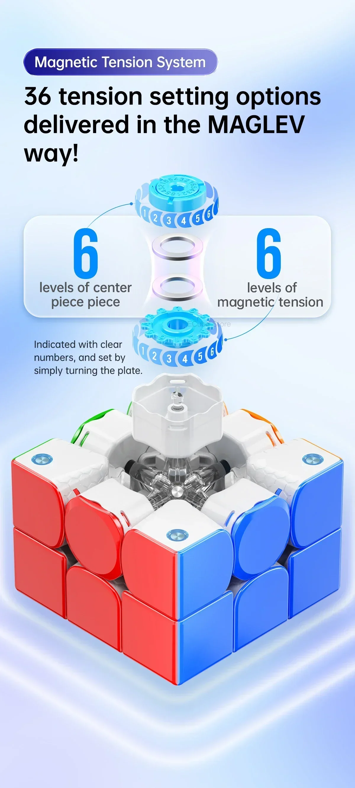 [ECube] GAN 356 Maglev 3x3x3 Magnetischer Zauberwürfel 3x3 Geschwindigkeitspuzzle GAN 356 Maglev GES Magico Cubo Gancube Professionelles Spielzeug