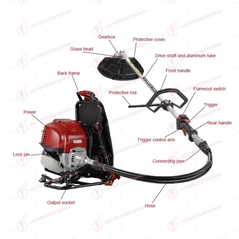 Powerful GX35 4-Stroke Back-Pack Brush Cutter Multifunctional Lawn Mower Weeding Machine