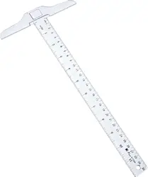 12 Inch/ 30 cm Junior T-Square Plastic Transparent T-Ruler for Drafting and General Layout Work 1pcs