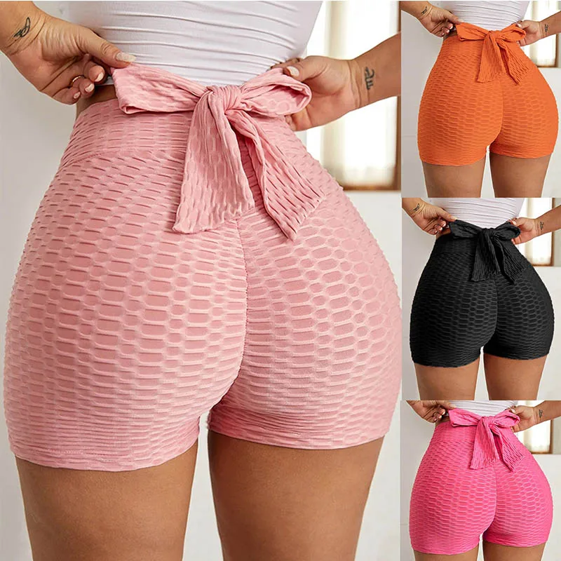 Sexy Women Leggings Solid Color Elastic Waisted Bow Tie Sexy Leggins Femme Stretchy Summer Short Legging Pantalones