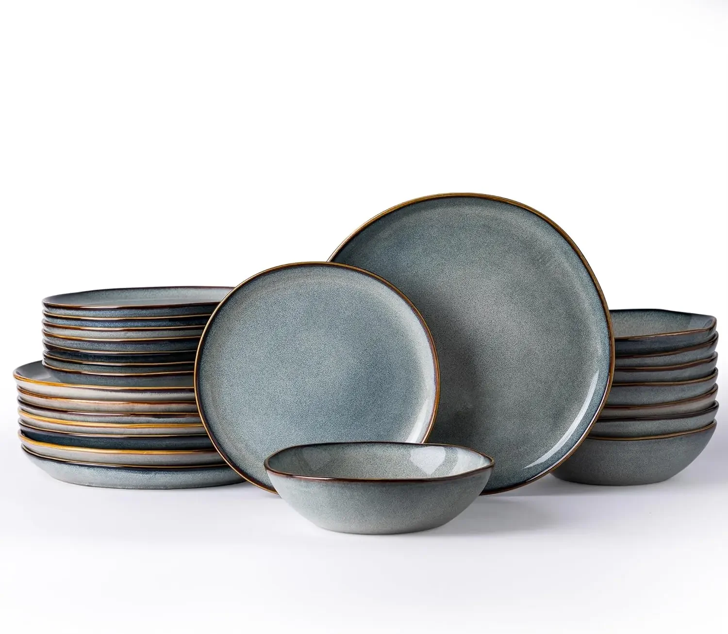 

BestsellerCeramic Dinnerware Sets,Handmade Reactive Glaze Stoneware Plates and Bowls Set,Highly Scratch Resistant | Dishwasher
