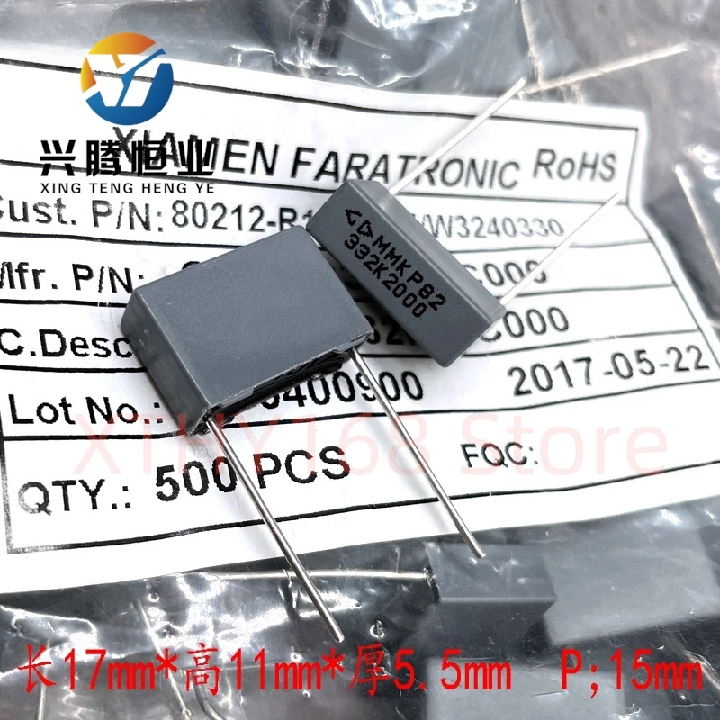 10PCS Xiamen Farah MKP C823D 332 3300pf 3.3nf 2000v 2kv safety film capacitor