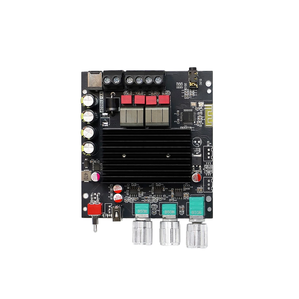 XY-T1002P DC12-30V Bluetooth Digital Power Amplifier Board AUX Stereo Amp Module 100W*2 Bluetooth 5.2 TPA3221 Chip