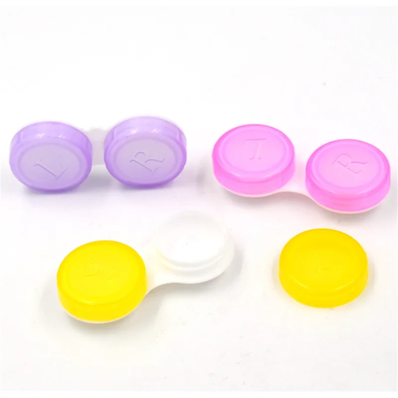 10pcs Glasses Cosmetic Contact Lens Box Portable Lens Case Double-box Eye Care Box Cosmetic Travel Kit Holder Eyewear Bag