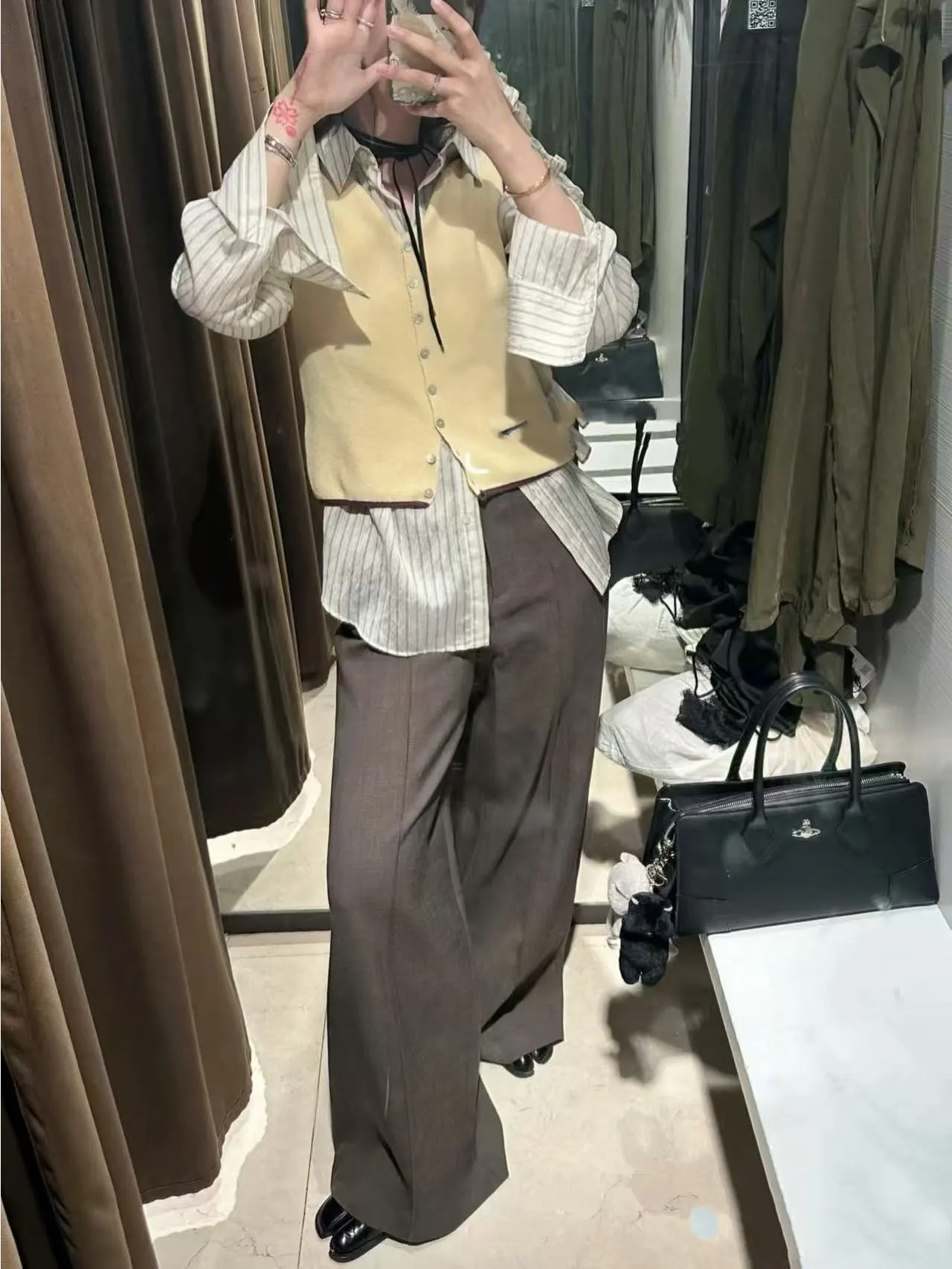 Sweet Sle-Chaleco redondo de punto Svel para mujer, Top con capas de retazos, ropa informal de algodón, otoño 2025