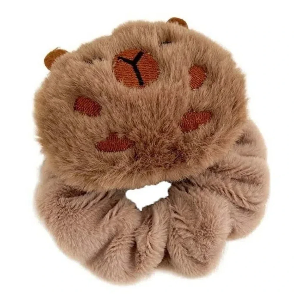 

Claw Clip Plush Capybara Shark Clip Turtle Plaid Bow Cartoon Animal Hair Clip Pleated Elastic Large Intestine Hair Rope Girls