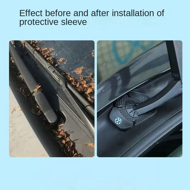 Car Wiper Hole Protection Cover Protective Cover Car Logo Wiper Dustproof Hole Plug Anti-Leaf Silicone Pad Dust Isolation