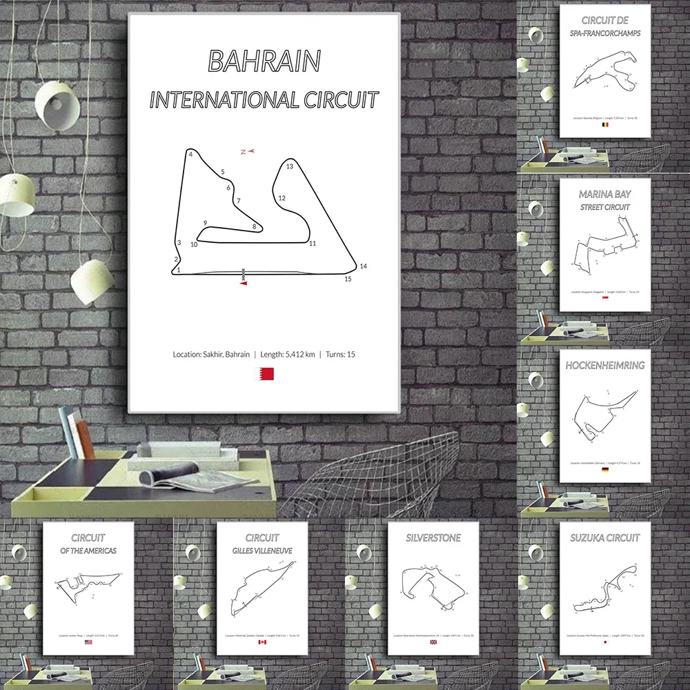 Формула-1-гоночная-схема-hockenheimring-пол-Рикард-зандвокорт-f1-схема-раскладка-стен-искусство-холст-живопись-плакат-домашний-декор