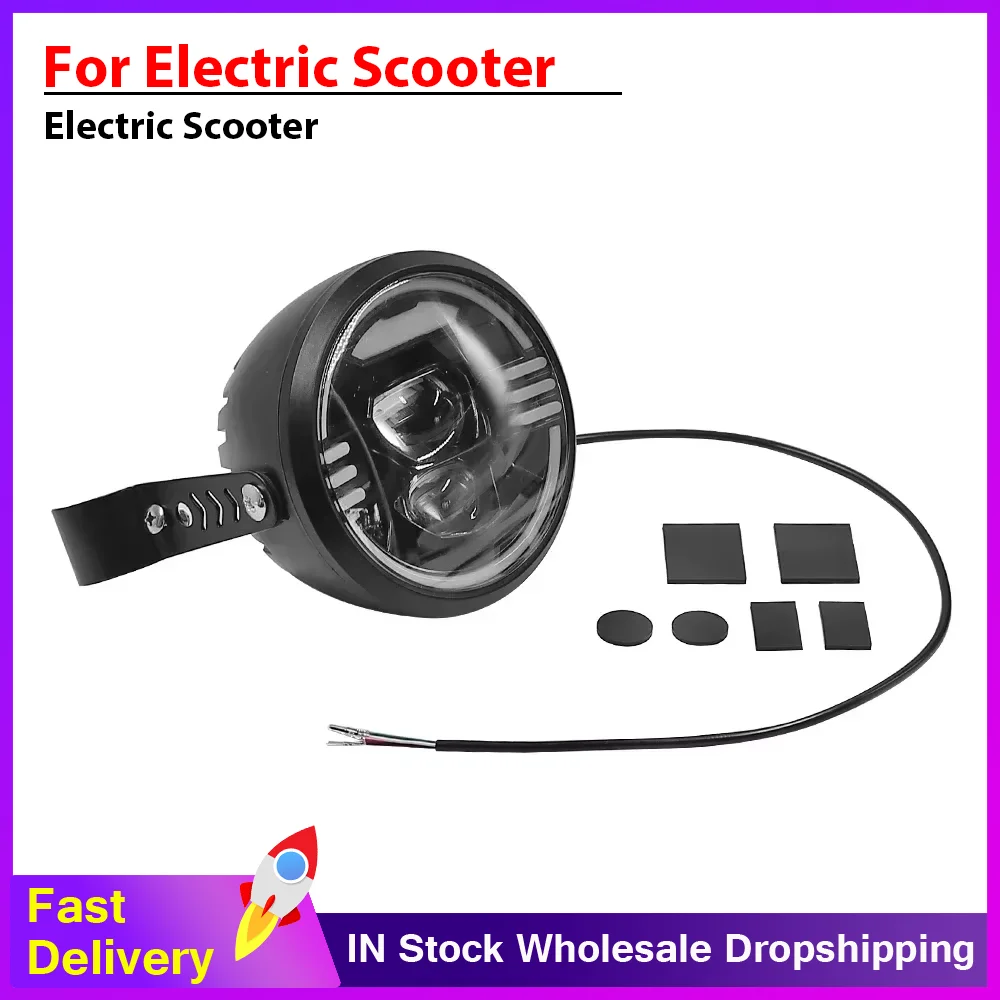 

Electric Scooter 12V-48V LED Front Light Waterproof Flashlight for E-Scooter Headlight Headlamp Low Beam High Beam Accessories