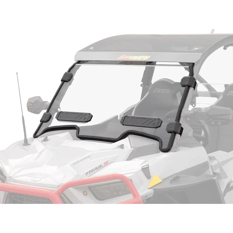 

SuperATV Vented Full Windshield Compatible with 2021+ Polaris RZR Trail S 1000 | 1/4" Polycarbonate-250X Stronger than Glass | F