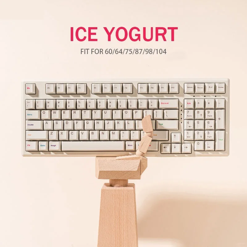 New! Shenpo Froyo DYE SUB PBT Ice Yogurt Keycaps Cherry Profile Customized Mechanical Keyboards Keycaps For GMK Fro.yo Keycaps