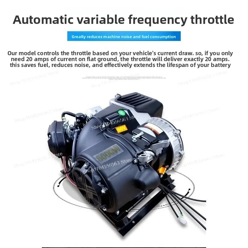 Quiet Dual Cooling Inverter  Range Extender, 60V/72V, Special Generator for 3/4-Wheeler Electric Vehicles