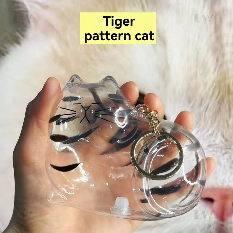 

Transparent Cat Hair Organizer Pendant Keychain Backpack Souvenirs Storage Capsule Pet Memorial Collection Bag