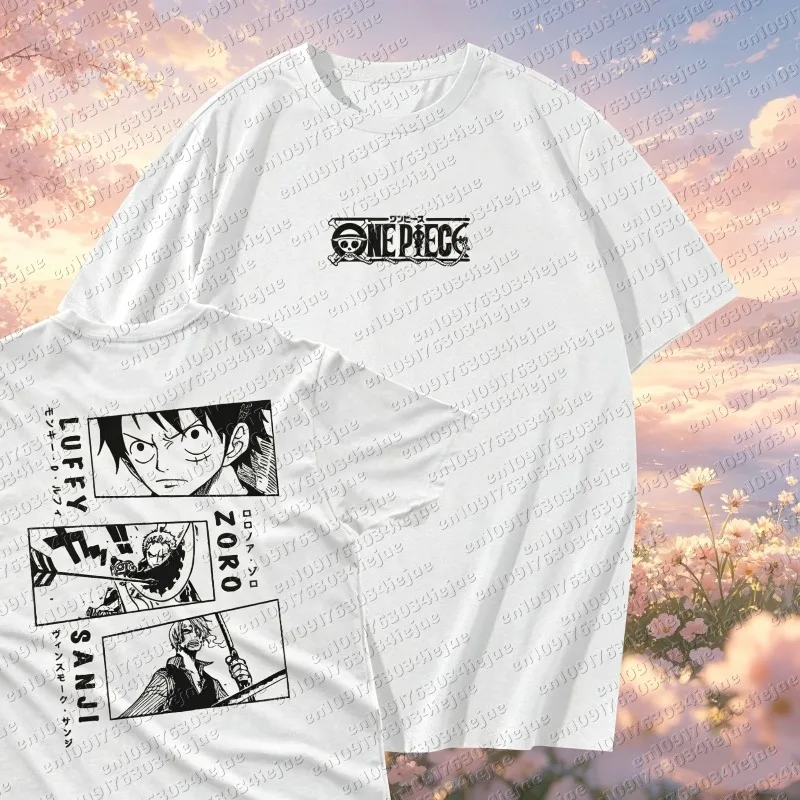 2026 Anime ONE PIECE Summer T-shirt Casual Sports Fitness Loose Oversized Comfortable Cotton Short Sleeves for Men and Women
