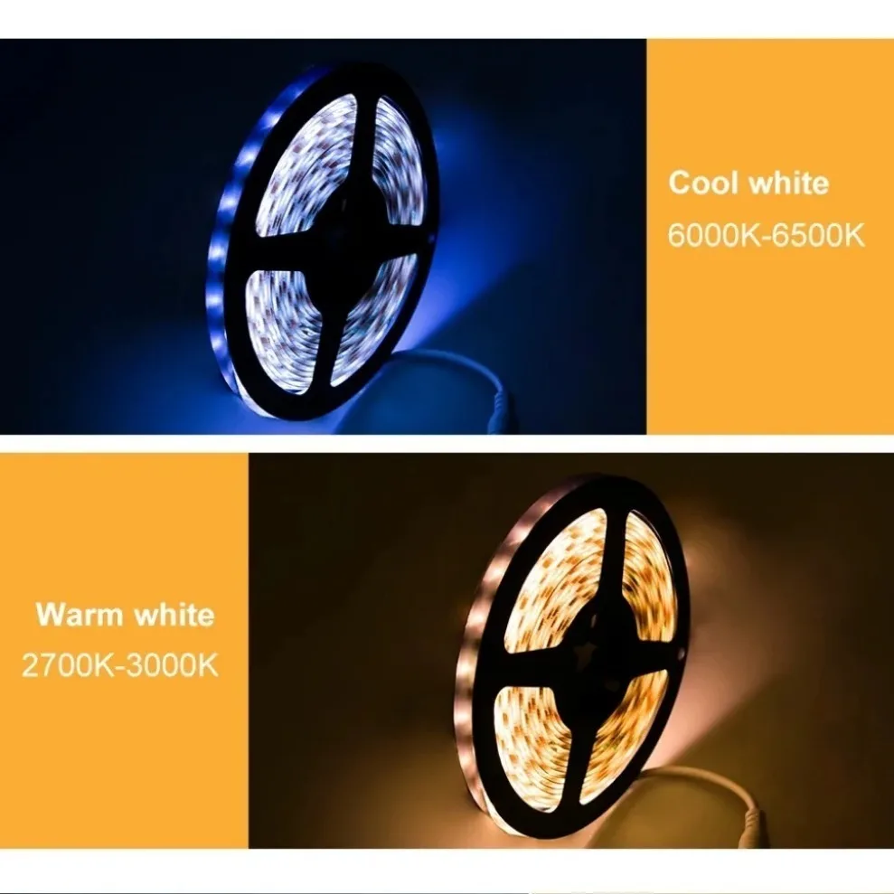 Imagem -05 - Led Light Strip 2835 5v dc 5v Tira de Luz de Diodo Não-impermeável Branco Luz Morna Decoração Home