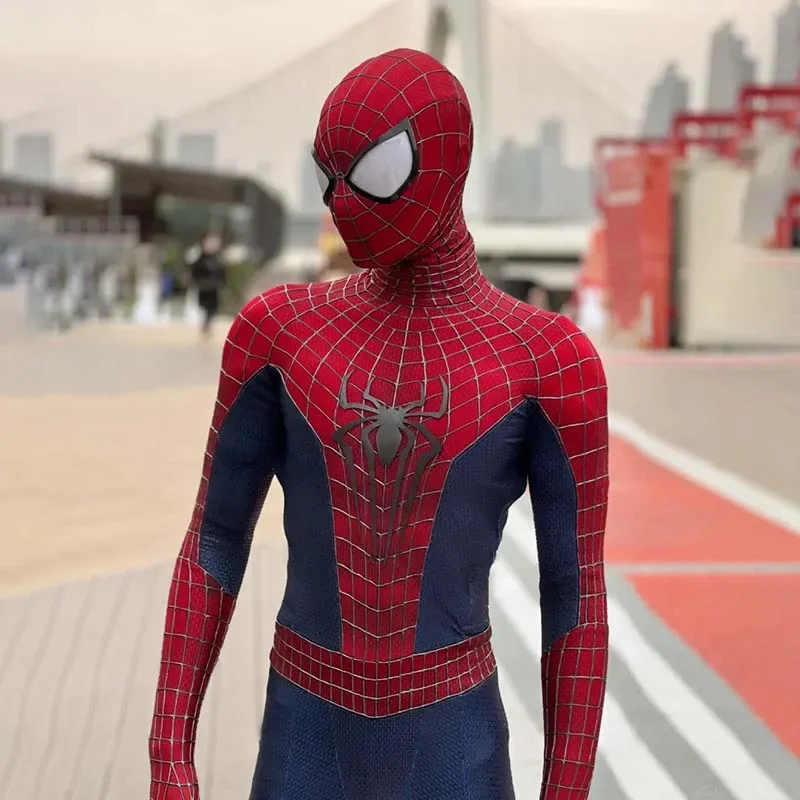 スパイダーマンセットマイルモラレスゲームコスプレ衣装黒赤ライミ共生スーパーヒーロージャンプスーツハロウィンパーティー男性女性大人