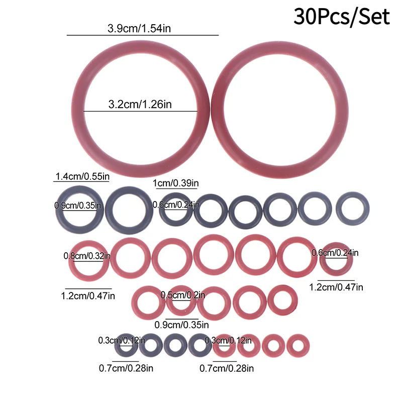30Pcs/Set O-Ring Seal Kit Silicone Gasket For Saeco Coffee Machine Brewing Group Spout Connector Sealing Rings Accessories.