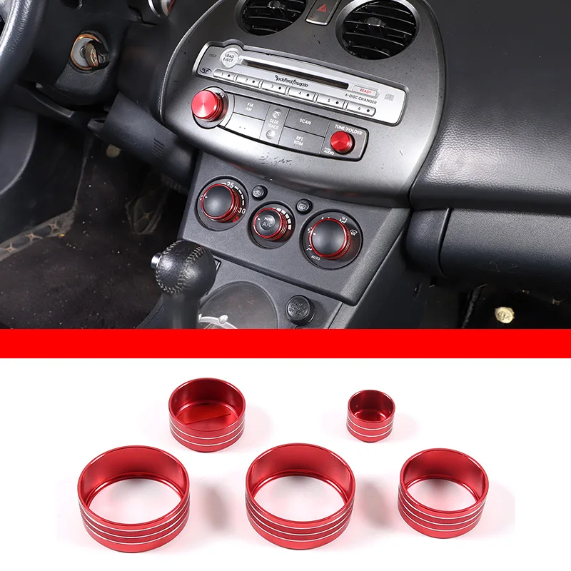Para Mitsubishi Ecolis/Mitsubishi Eclipse 2006-2011, modificación Interior de coche, perilla de volumen de aire acondicionado, anillo de aleación de aluminio
