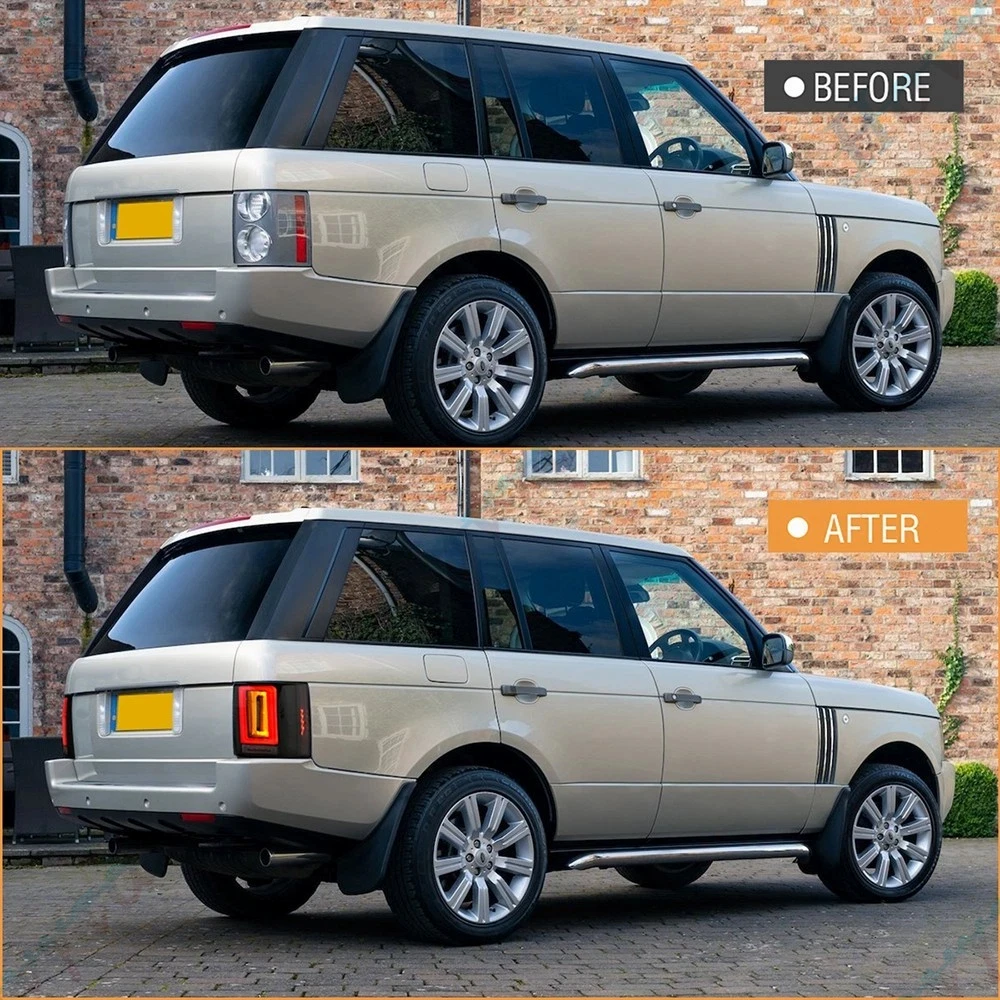Pair LED Taillights For Land Rover Range Rover Vogue L322 HSE 2010 2011-2012 MK3 Taillamp Rear Lamp Brake Fog Turn Signal Light