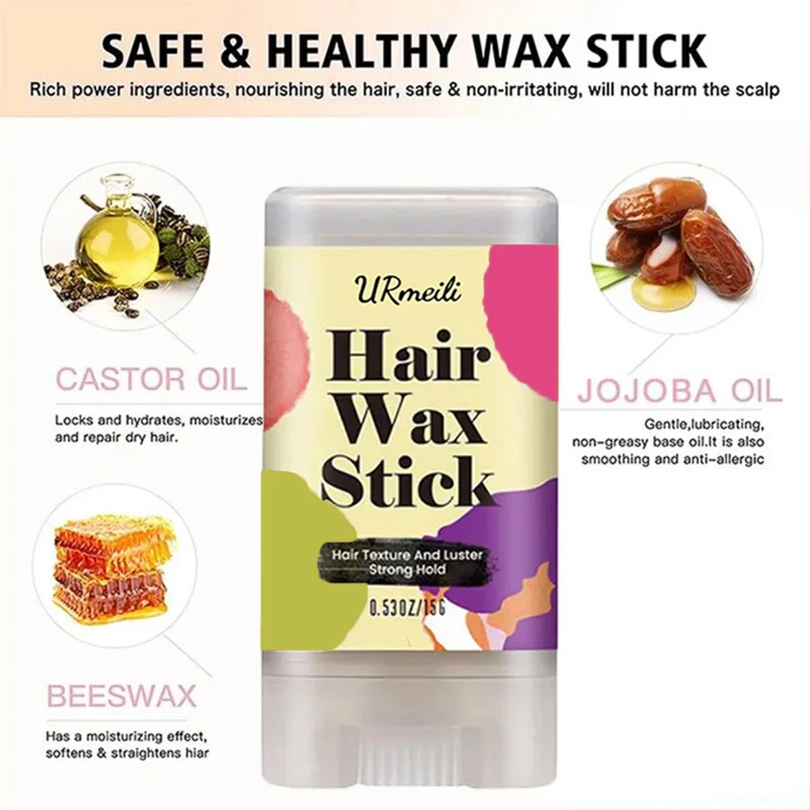 Hair Wax Stick，Strong Hold Hair Wax Stick Non-Greasy Slick Pomade Styling Hair Tidy Neat Looking Hair Care Accessory image 4