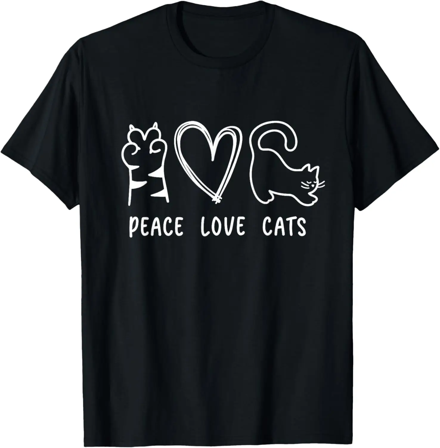 

Peace Love Cats Design T-Shirt