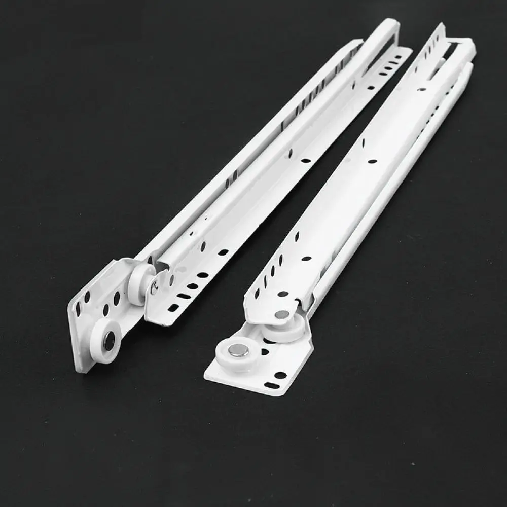 Silent Drawer Slides 2 Section Side Mount Rail Runners For Bedroom Furniture Nightstand Closet Storage Cabinet Hardware