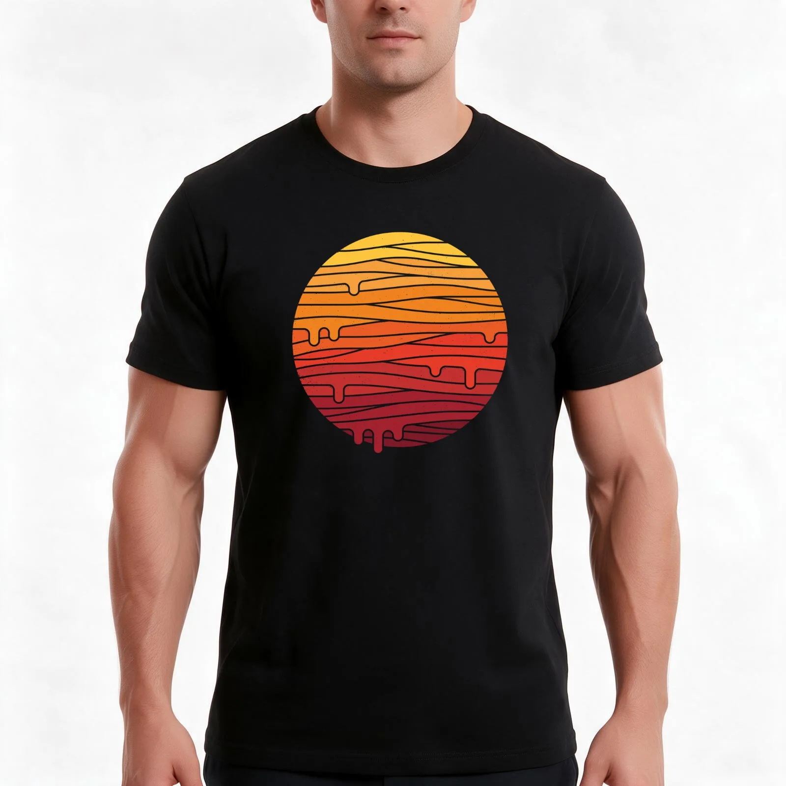 Heat Wave T-Shirt, Summer Casual Cotton Tee, Oversized Streetwear Tops, Vintage Graphic Print, Loose Fit Short Sleeve