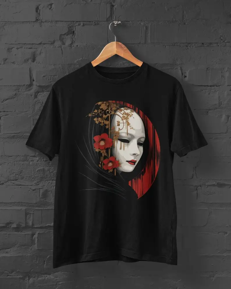 Japanese Geisha T-Shirt Harajuku Japanese  Geisha Anime Girl Japanese Streetwear Anime Anime Merch