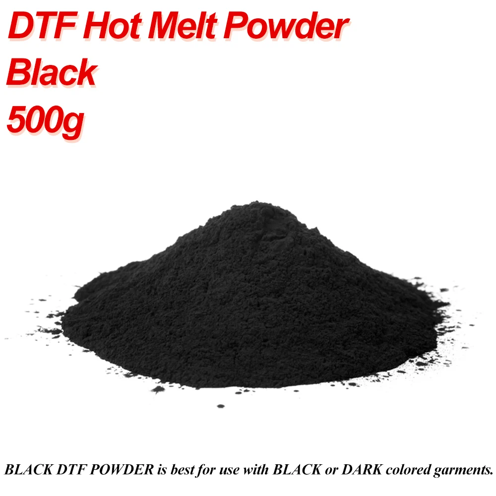 Polvo de transferencia de fusión en caliente 500g DTF, adhesivo blanco o negro para máquina de impresión de camisetas Epson Direct a Film