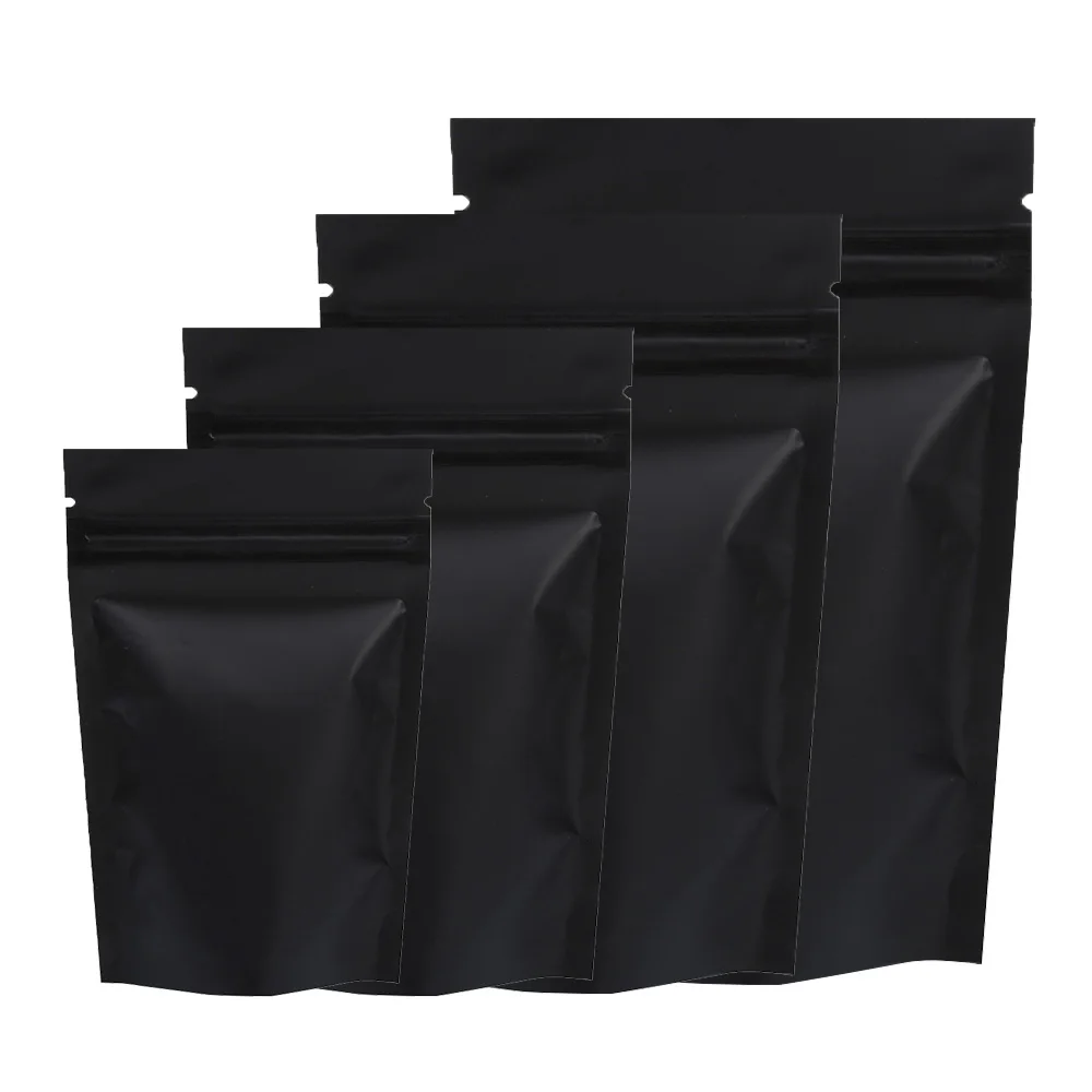 

Metallic Mylar Plastic Bag,Matte Clear Back with Tear Notch, Stand Up, Reusable Zipper, Coffee Bean Storage Bags, 100Pcs