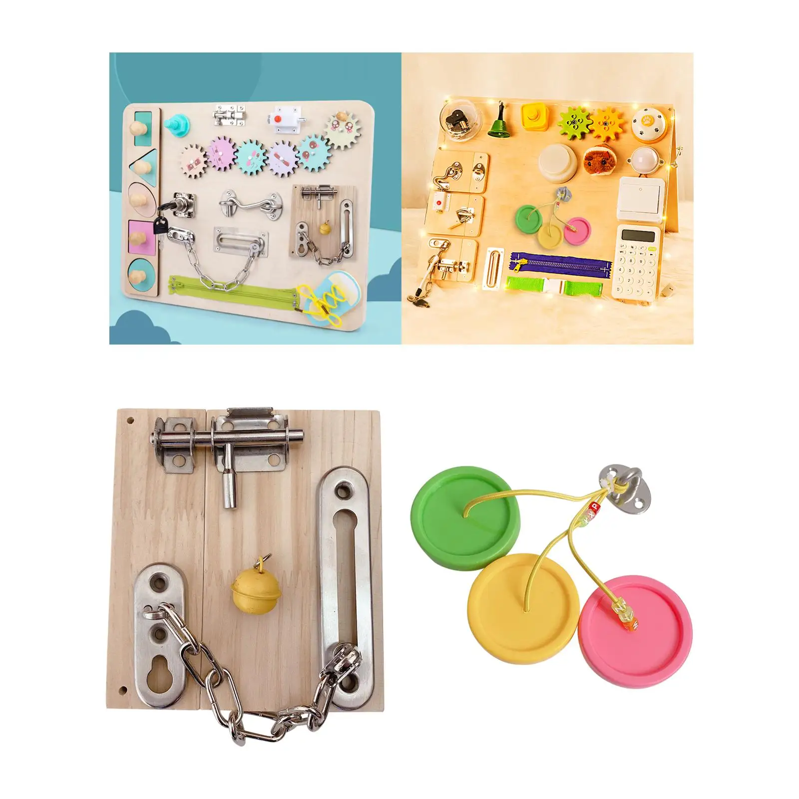 

Busy Board Montessori Toys for Toddlers DIY Material Practical Skill Sensory Toy for Birthday Gift Plane Travel Toys Child