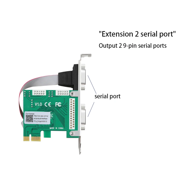 Adaptateur de carte Riser PCI-E adaptatif de jeu pour PC, convertisseur de carte série PCI express vers port série RS232 6 000