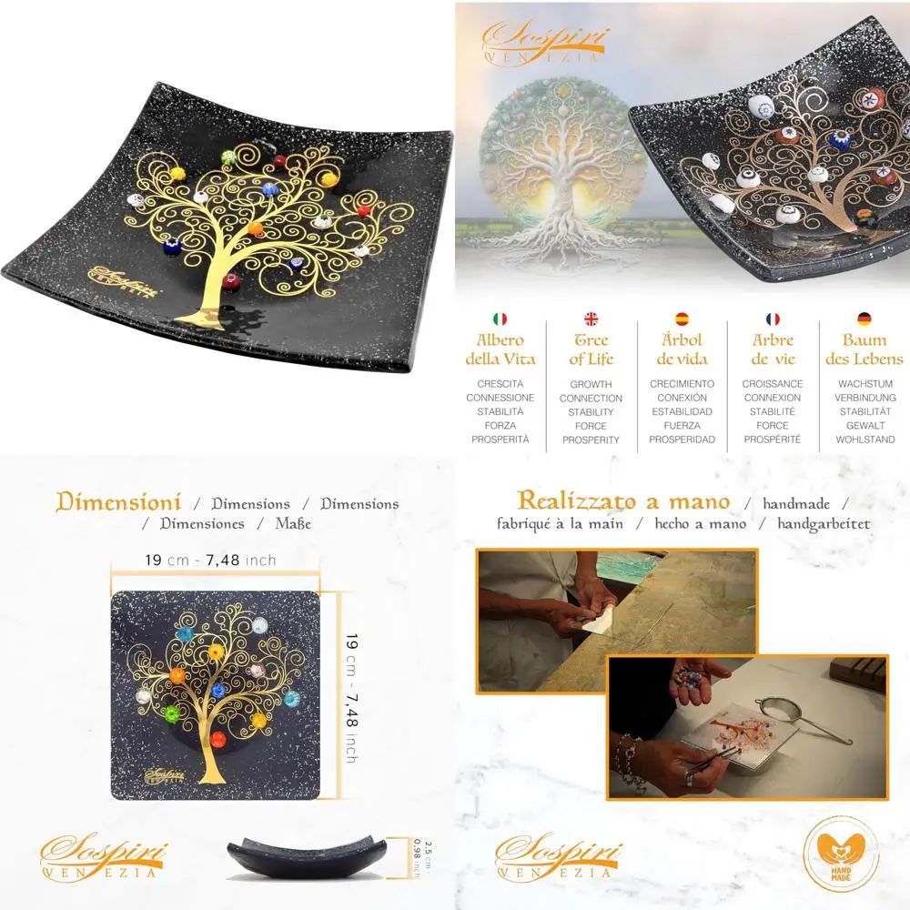 

Handcrafted Glass Decorative Dish Bowls for Home Centerpieces, Entryway Key Bowl, Gift Tray Decor