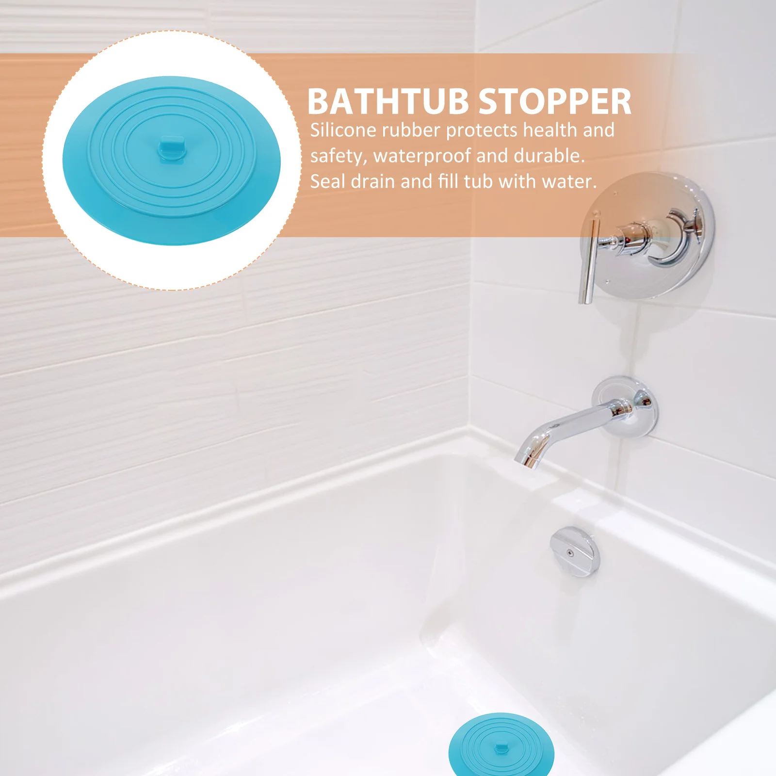 حوض الاستحمام سدادة الأزرق كوب شفط من السيليكون ختم مانعة للتسرب العالمي غطاء للصرف حوض الاستحمام استنزاف سدادة الحمام دش بالوعة #4