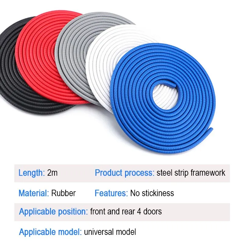 Image 7: Bande anti-collision de porte de voiture en forme de U bande décorative anti-frottement anti-rayure bande d'étanchéité de bord autocollants de protection