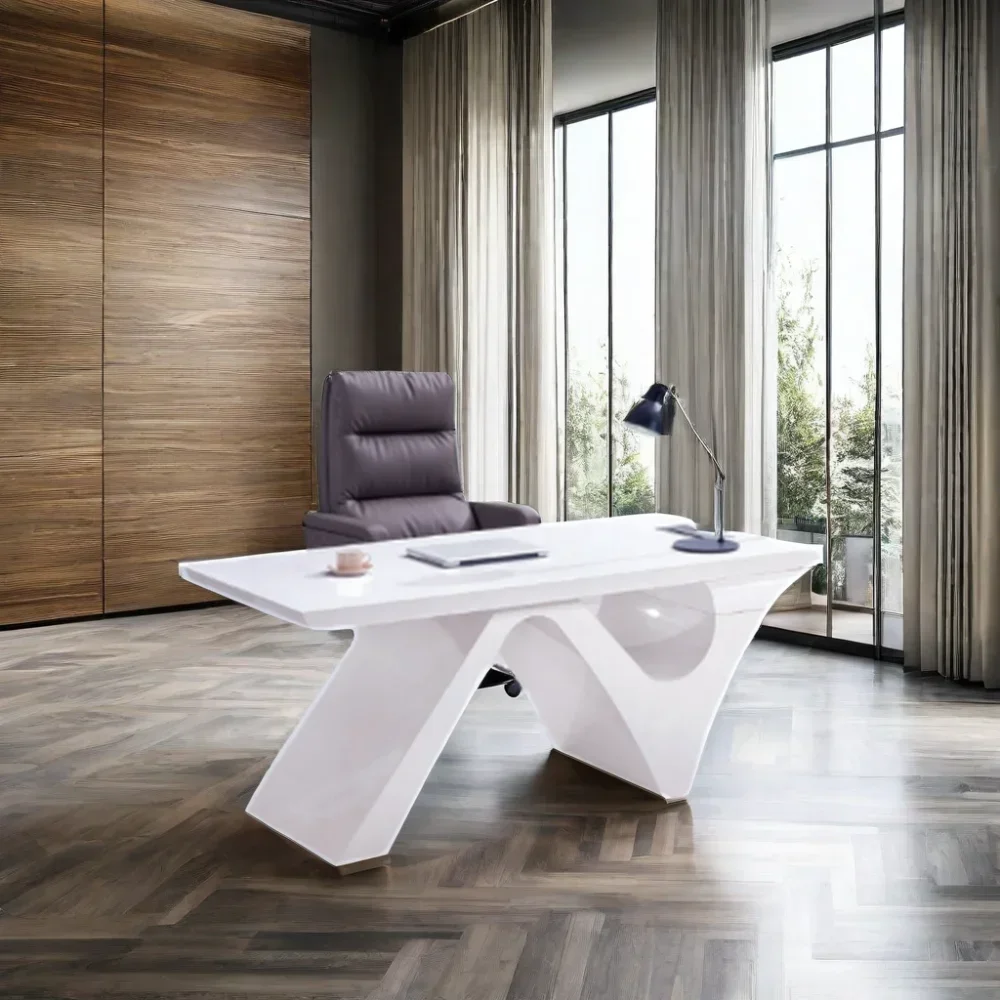 2026 2024 Wholesale Custom B02 Modern ceo Italian white Luxury Office Desk Simple Design for Family Compute Use