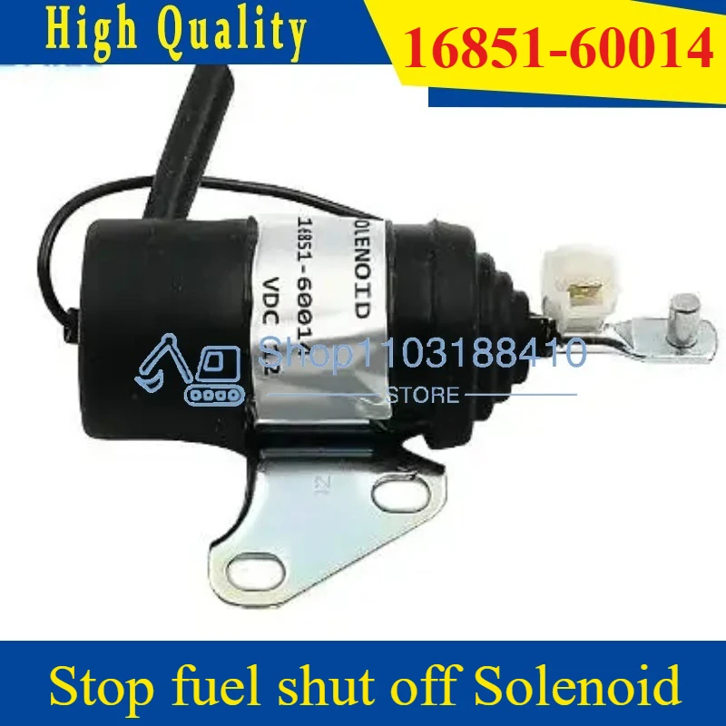 Stop Fuel Shut Off Solenoid 12V for Kubota G1900 G1900S GF1800 GF1800E D722 Engine 16851-60014 16851-60010 Z482 D902 Mower Parts