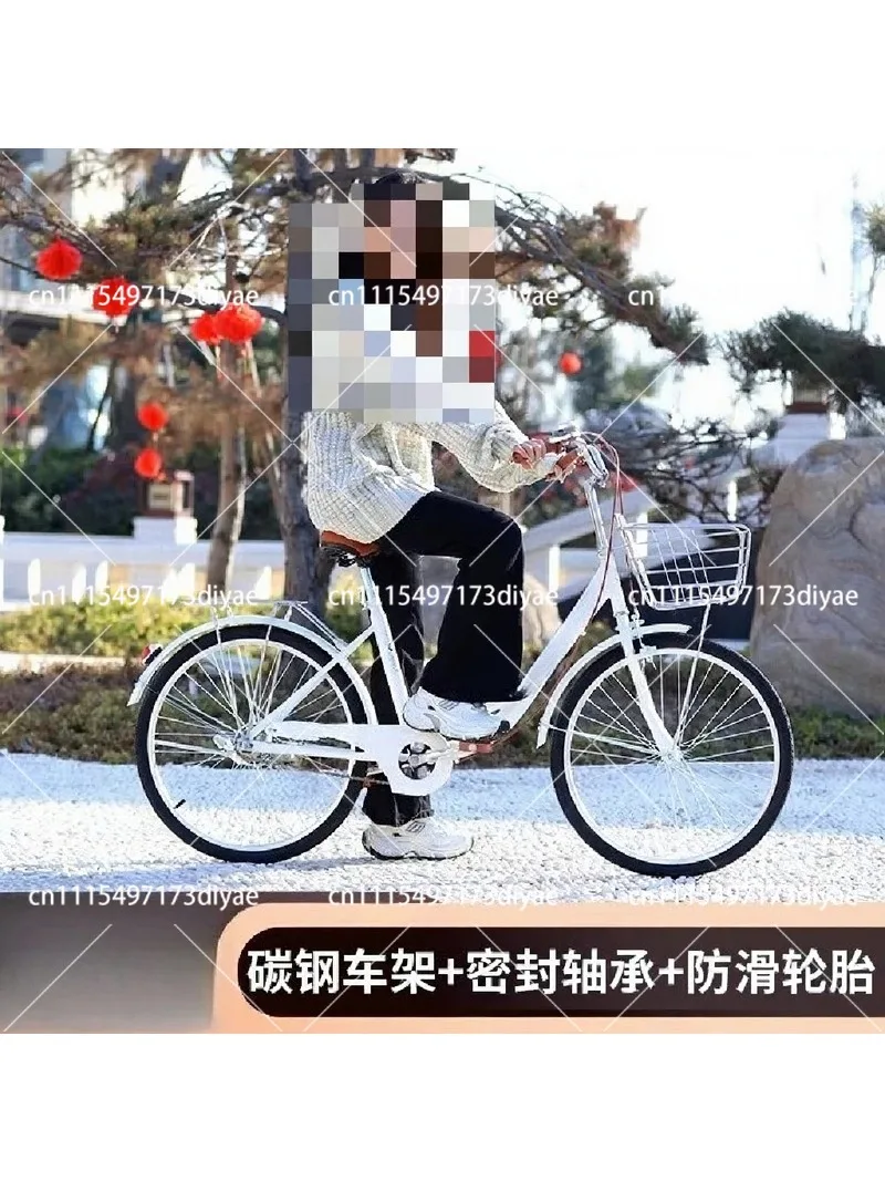 Women's Commuter Bicycle 24 26 Inch Solid Tire Lightweight Adult Bike for Campus Riding
