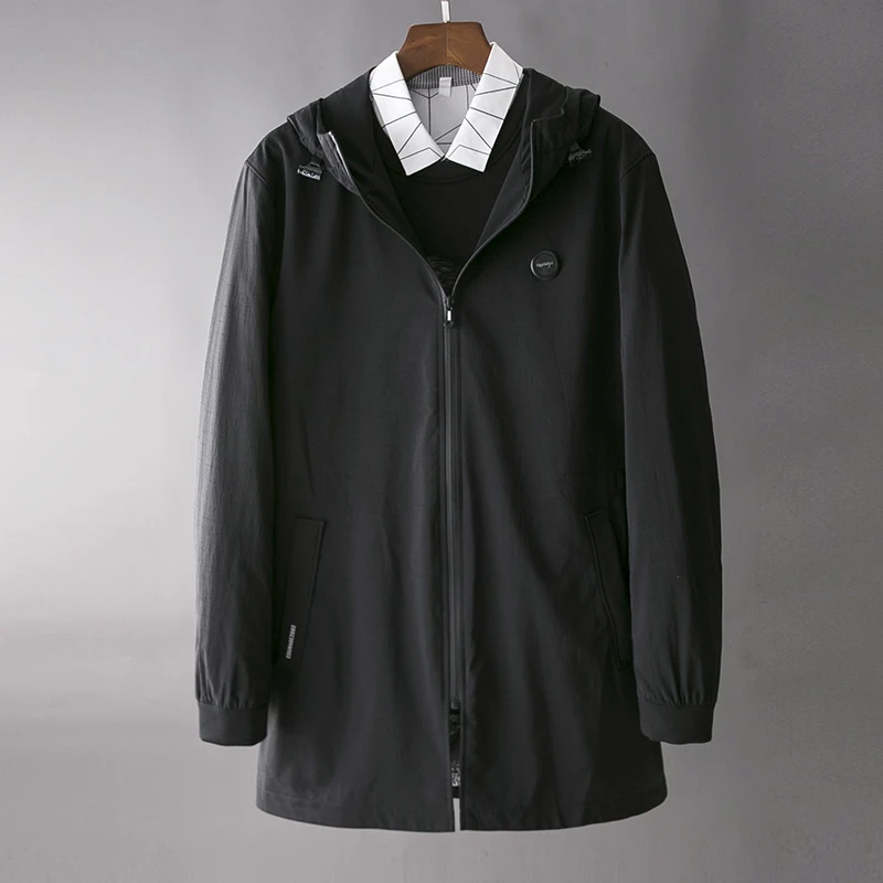 

Мужская демисезонная куртка-худи Sli Korean Sle средней длины, молодежная верхняя одежда для весны и осени, мужская одежда Tagl