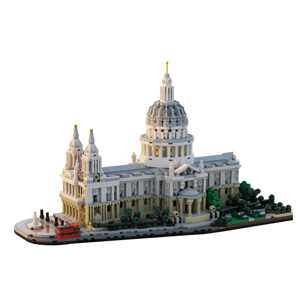 MOC klasyczna architektura 1:800 Model Saint Pauls katedra klocki sferyczny zamek cegły DIY zabawka do samodzielnego montażu prezent dla dzieci