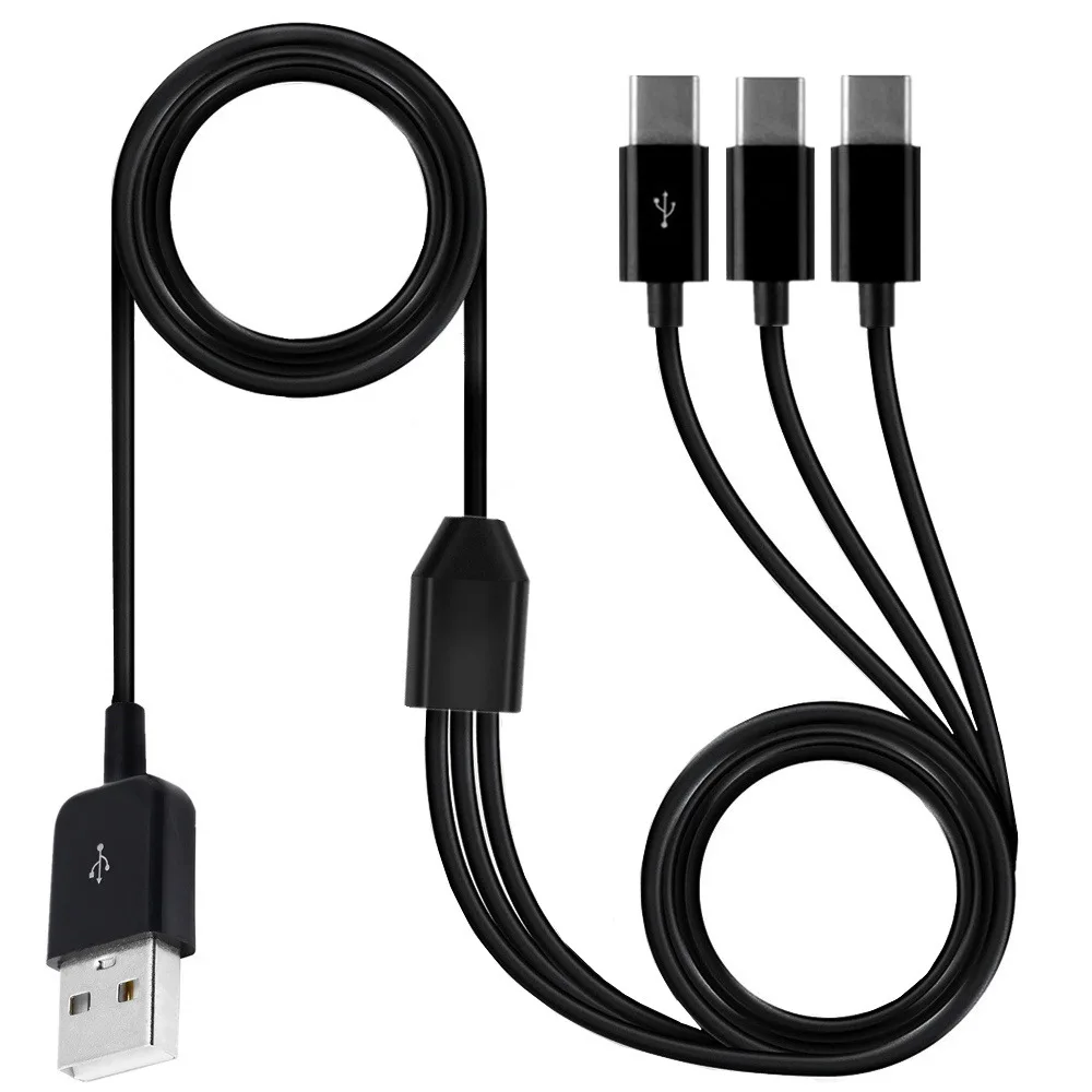 USB 2.0 Type A Male к 3 Type-c сплиттер папа-папа Y кабель адаптера синхронизации данных и зарядки 30 см 100 см 150 см 1 фут 3 фута 5 футов