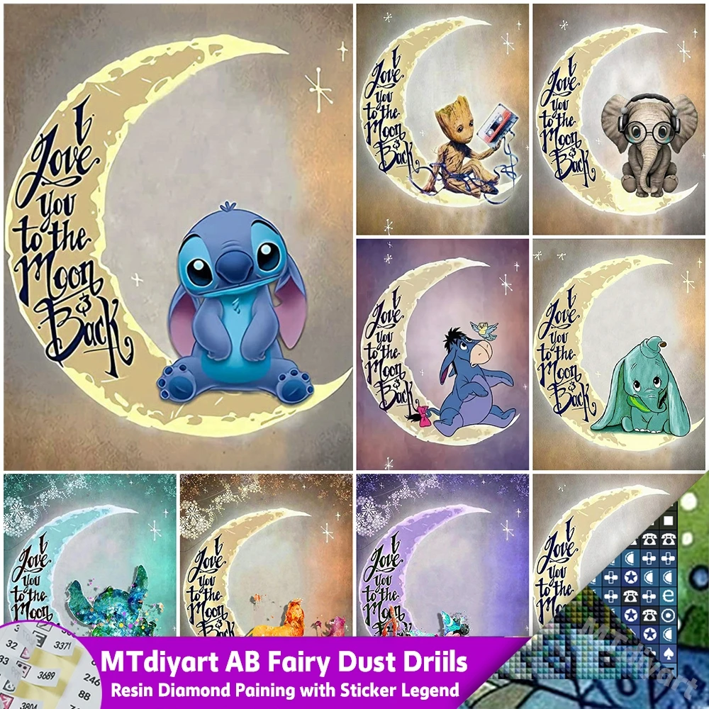 Lilo Stitch Disney Fairy Dust AB Diamond Painting Sticker Legend Mickey Creative Hobbies DIY Dumbo Groot Home Decoration Modern