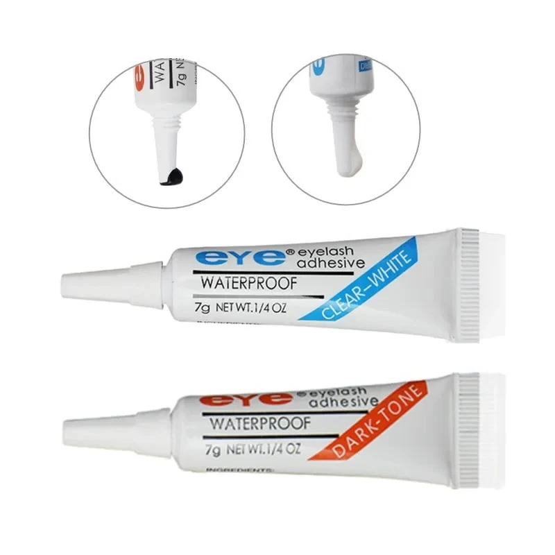 プロフェッショナル強力つけまつげ接着剤ダーク/クリアマキアージュメイクアップツール 1 個 7 グラム防水まつげ接着剤