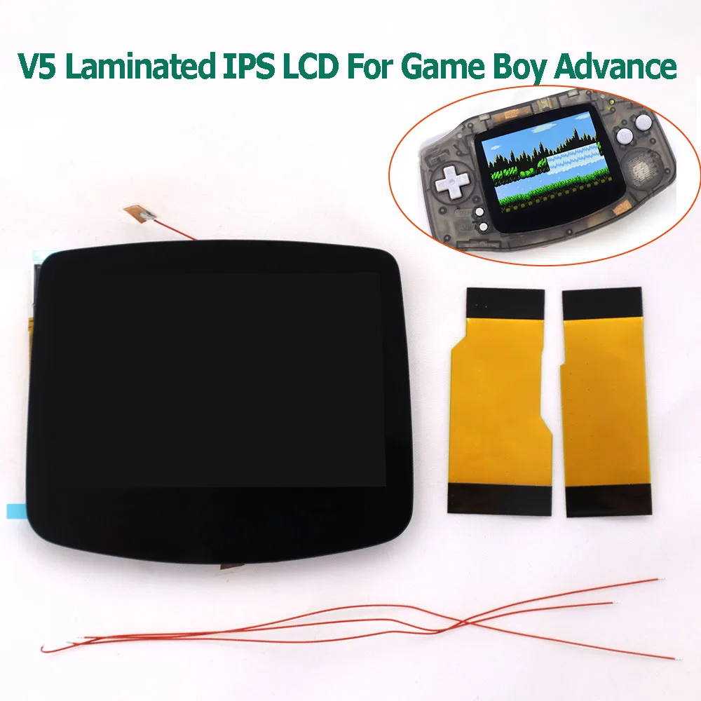 For GBA V5 Laminated IPS LCD 720X480 Backlight Backlit Retro Pixel KIT For Game Boy Advance