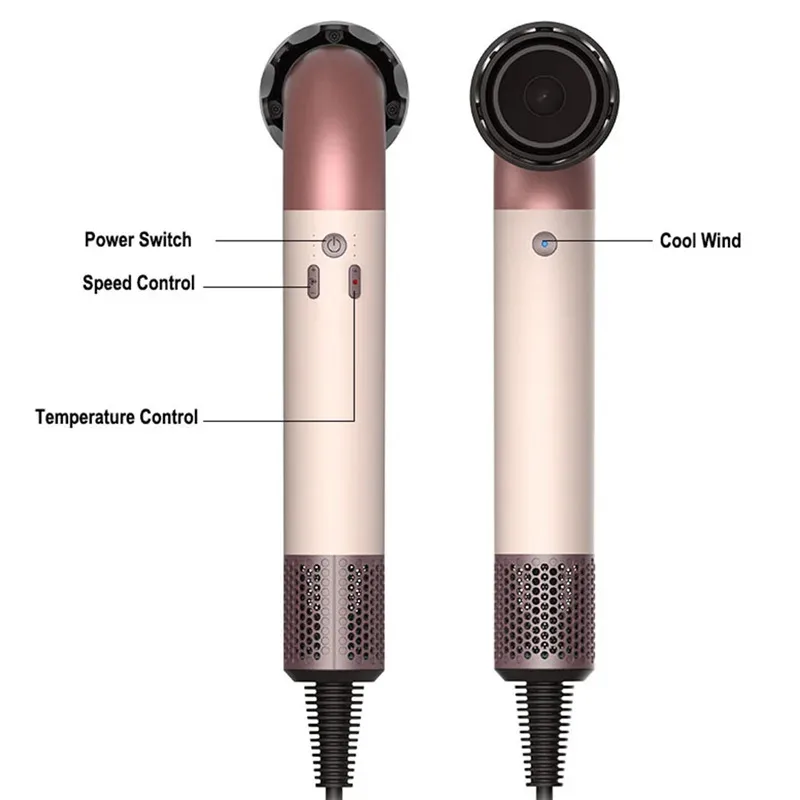 

-High-Speed Nozzle Hair Dryer For HD18 Hairdryer Rapid Drying With Negative Technology, EU Plug UK Plug US Plug Korean Plug